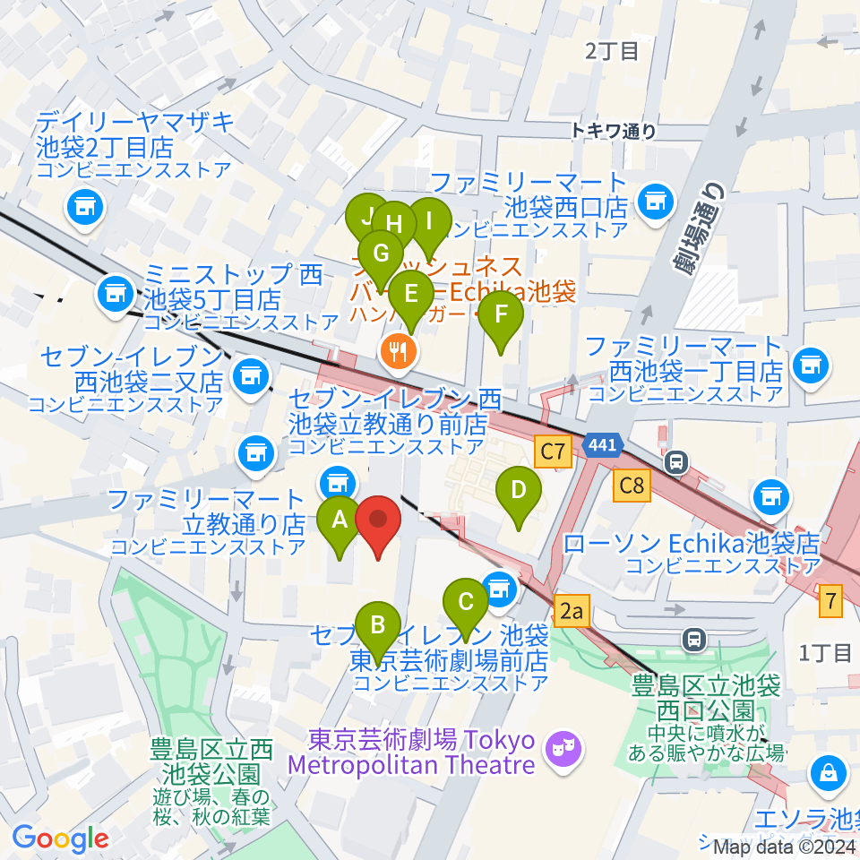 BASS ON TOP 池袋西口店周辺のホテル一覧地図