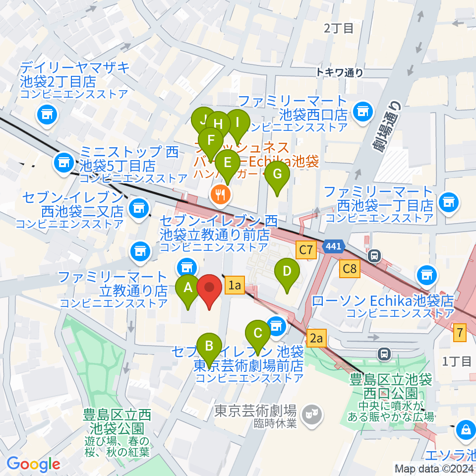 BASS ON TOP 池袋西口店周辺のホテル一覧地図