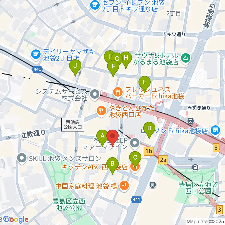 BASS ON TOP 池袋西口店周辺のホテル一覧地図