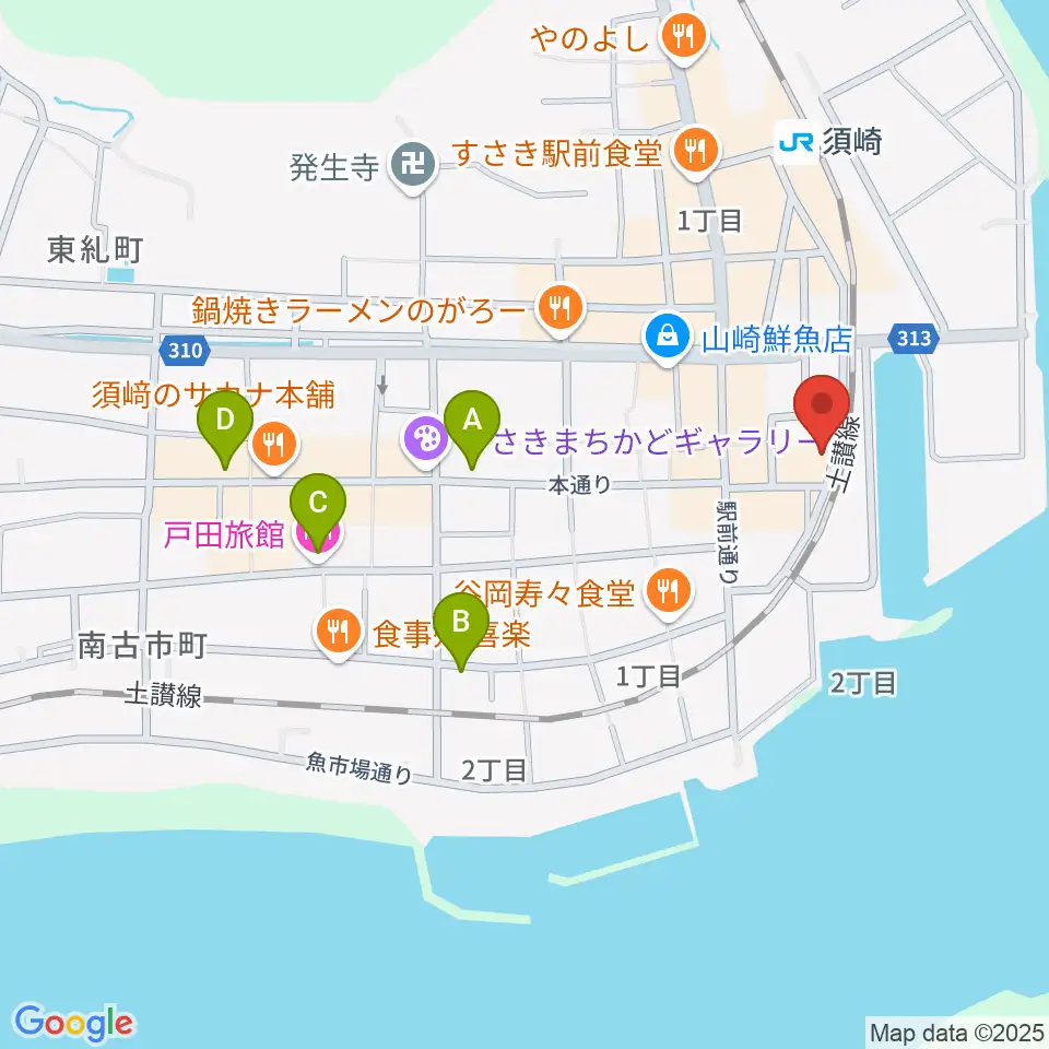 須崎市立市民文化会館周辺のホテル一覧地図
