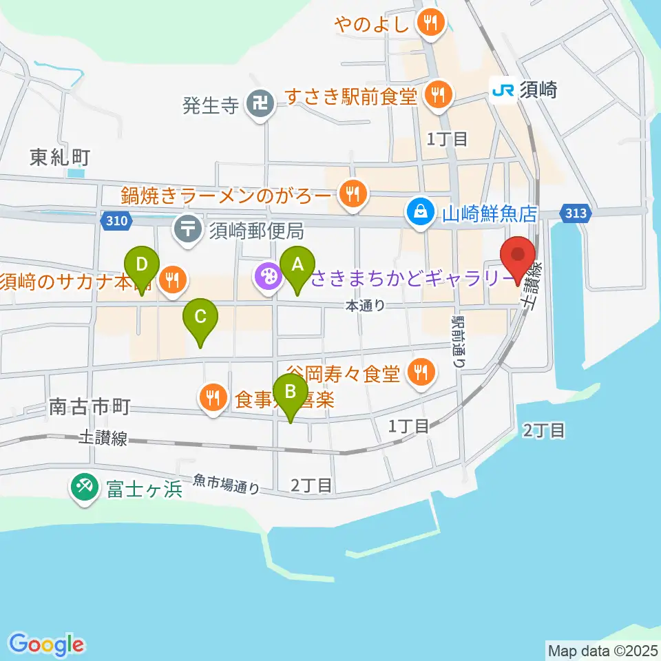 須崎市立市民文化会館周辺のホテル一覧地図