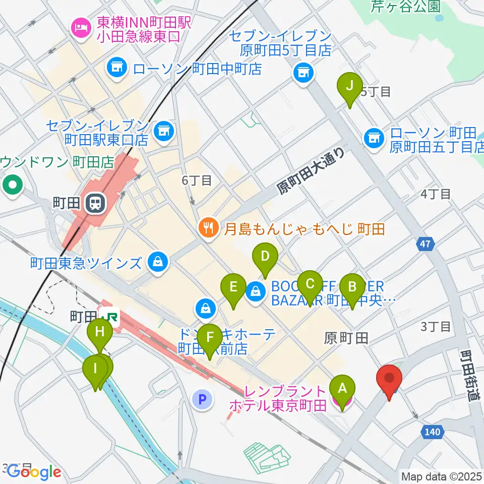 町田アイビー周辺のホテル一覧地図