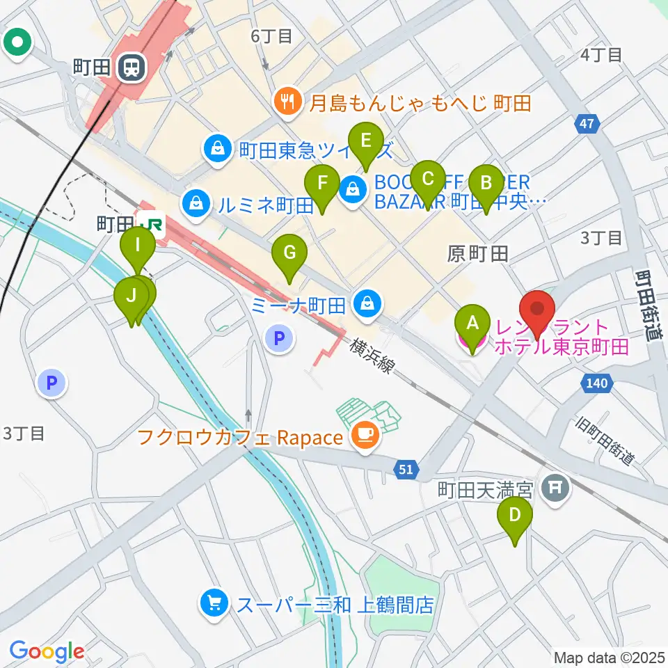 町田アイビー周辺のホテル一覧地図