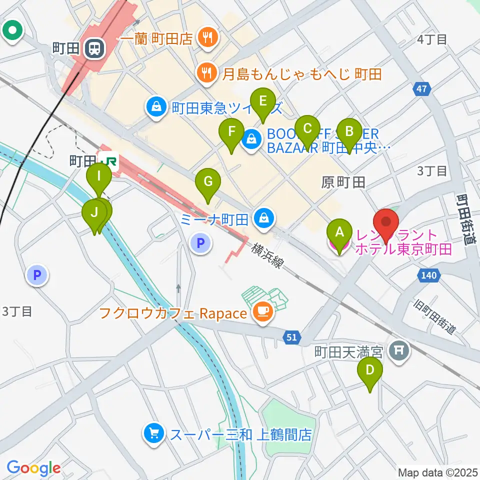 町田アイビー周辺のホテル一覧地図