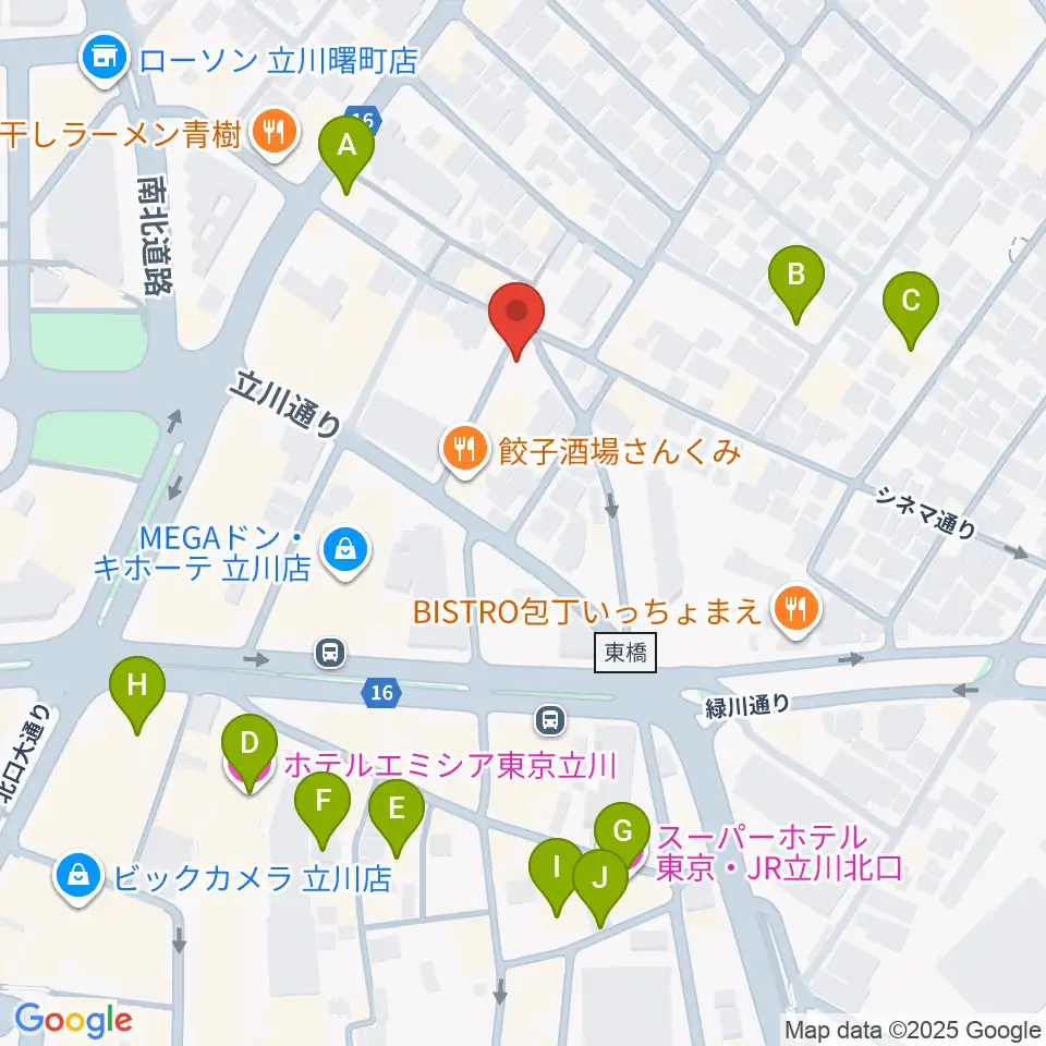 立川バー・ペンタトニック周辺のホテル一覧地図
