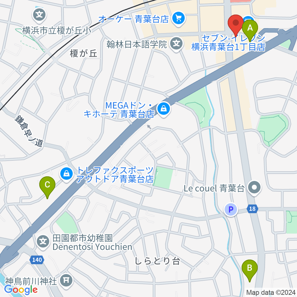 井桁ギター教室周辺のホテル一覧地図