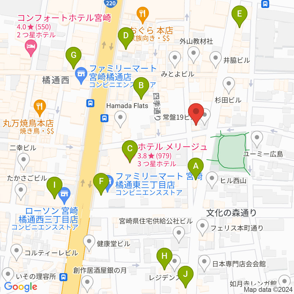 ドラゴンヘッド音楽スタジオ周辺のホテル一覧地図