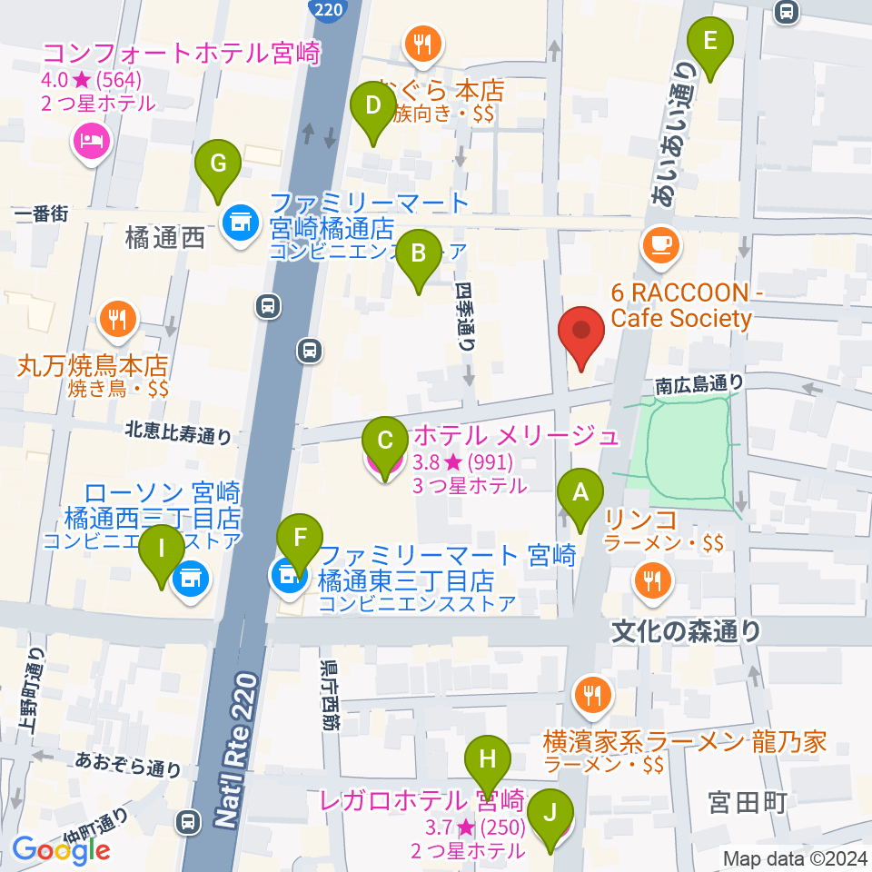 ドラゴンヘッド音楽スタジオ周辺のホテル一覧地図