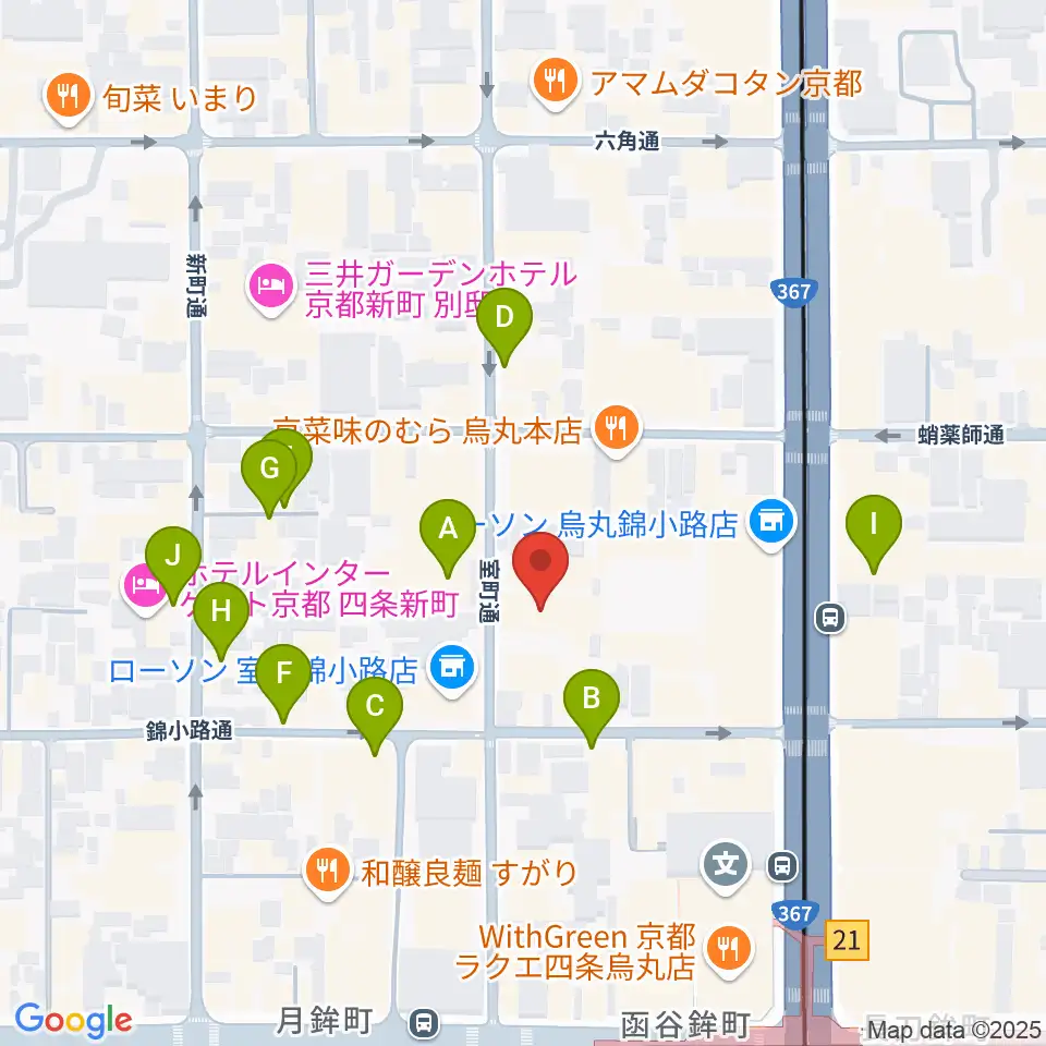 京都芸術センター周辺のホテル一覧地図