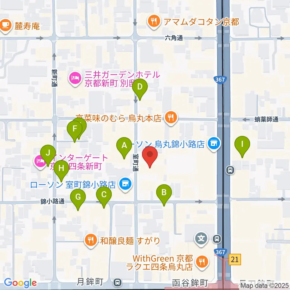 京都芸術センター周辺のホテル一覧地図