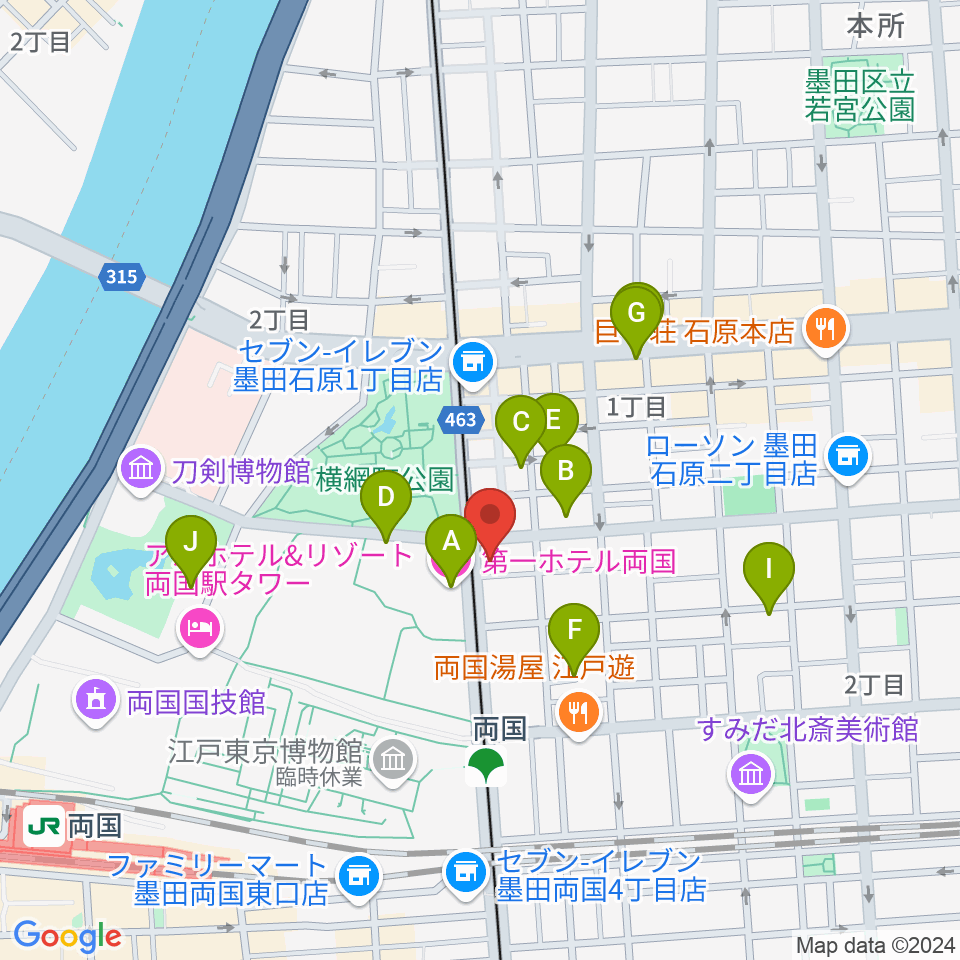 る・みゅう音楽教室周辺のホテル一覧地図