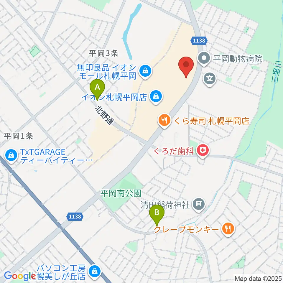 札幌カルチャーセンター平岡周辺のホテル一覧地図