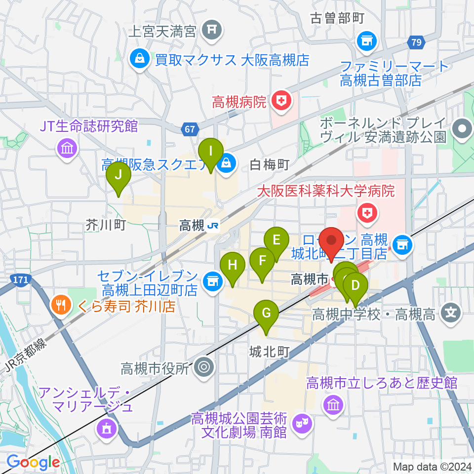 高槻ナッシュビルウエスト周辺のホテル一覧地図