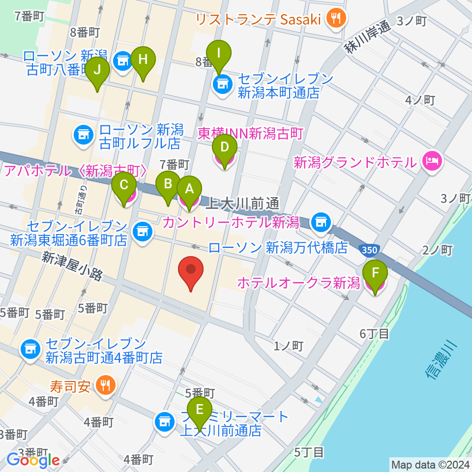 ヨークカルチャーセンター新潟周辺のホテル一覧地図