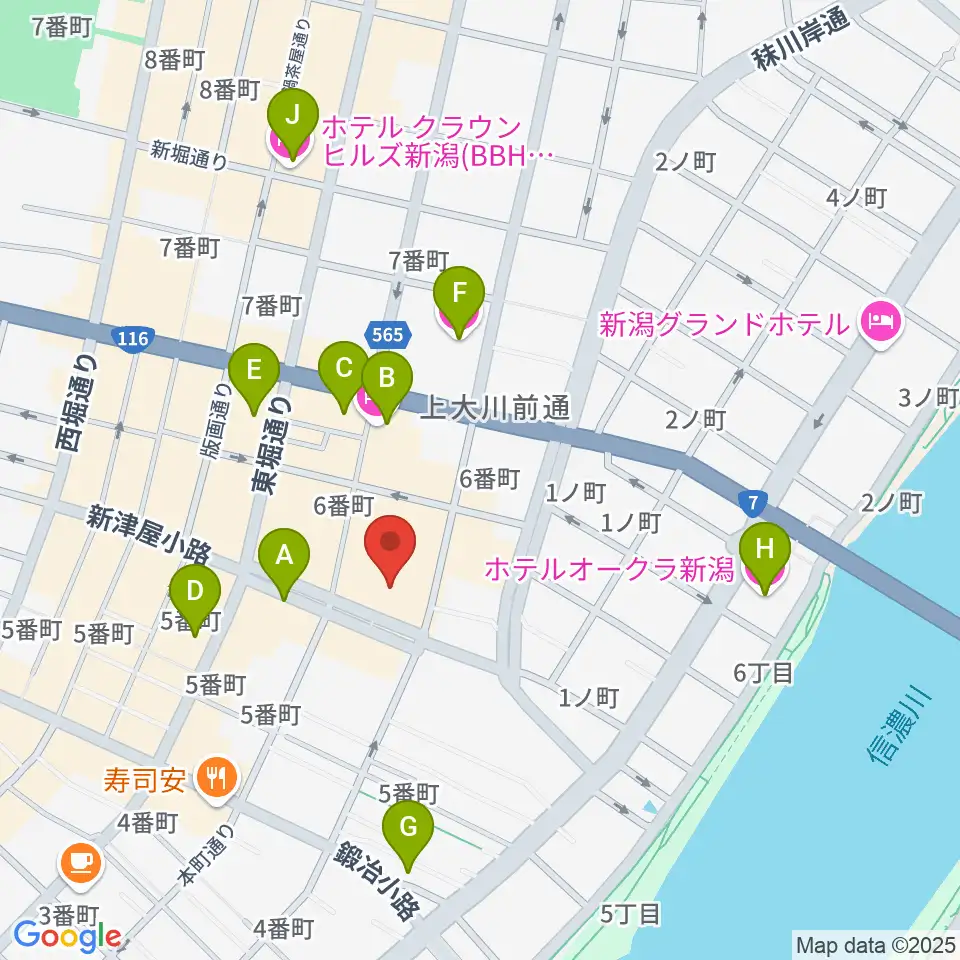 ヨークカルチャーセンター新潟周辺のホテル一覧地図
