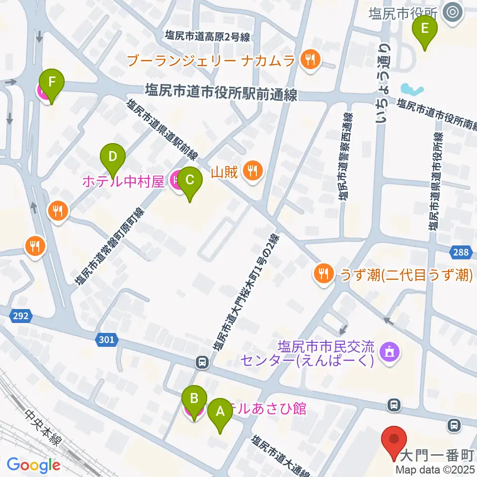 塩尻市民カルチャーセンター周辺のホテル一覧地図