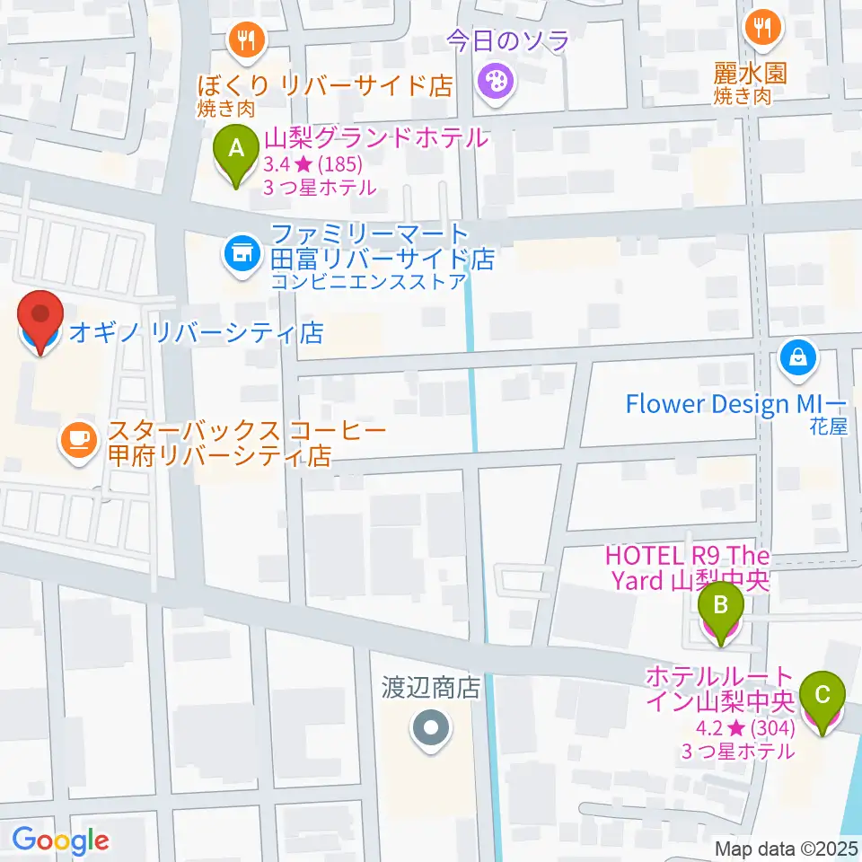 リバーシティーカルチャーセンター周辺のホテル一覧地図