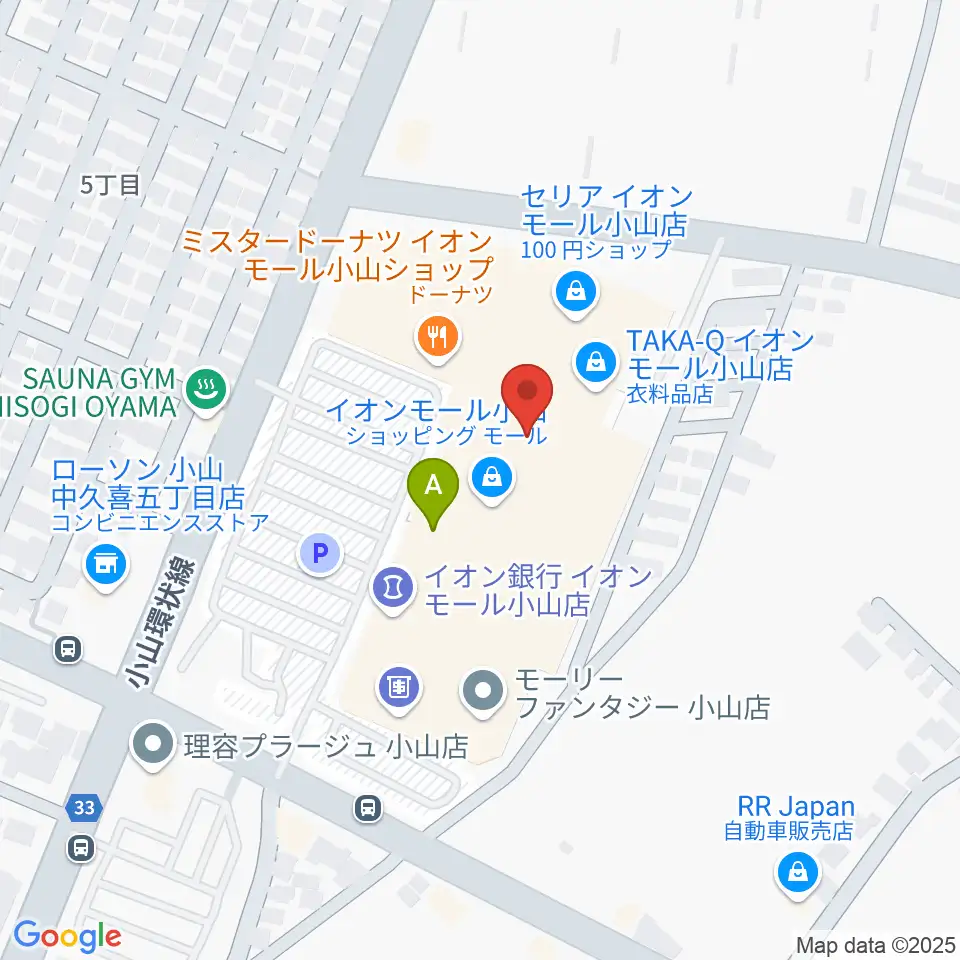 小山カルチャーセンター周辺のホテル一覧地図
