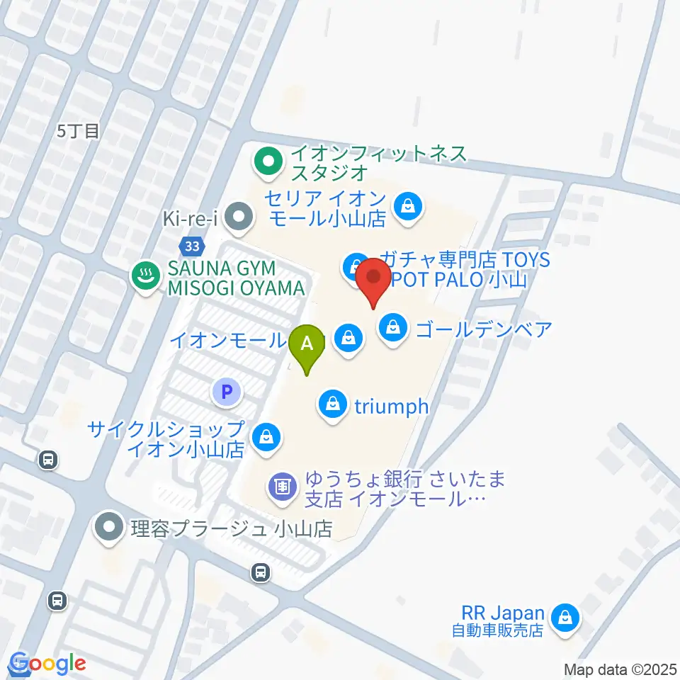小山カルチャーセンター周辺のホテル一覧地図