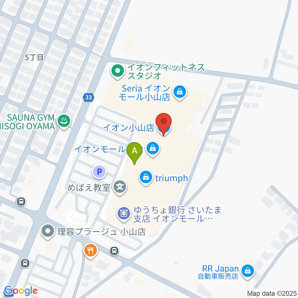 小山カルチャーセンター周辺のホテル一覧地図