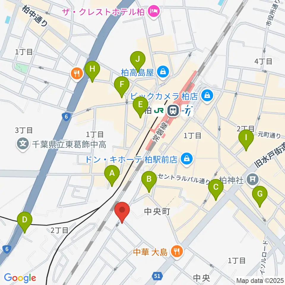 メアボイストレーニング柏周辺のホテル一覧地図