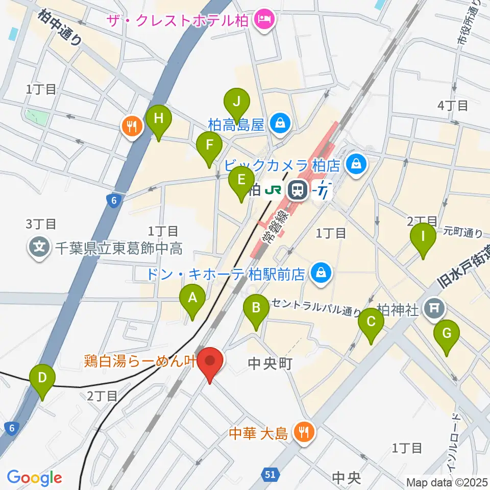メアボイストレーニング柏周辺のホテル一覧地図