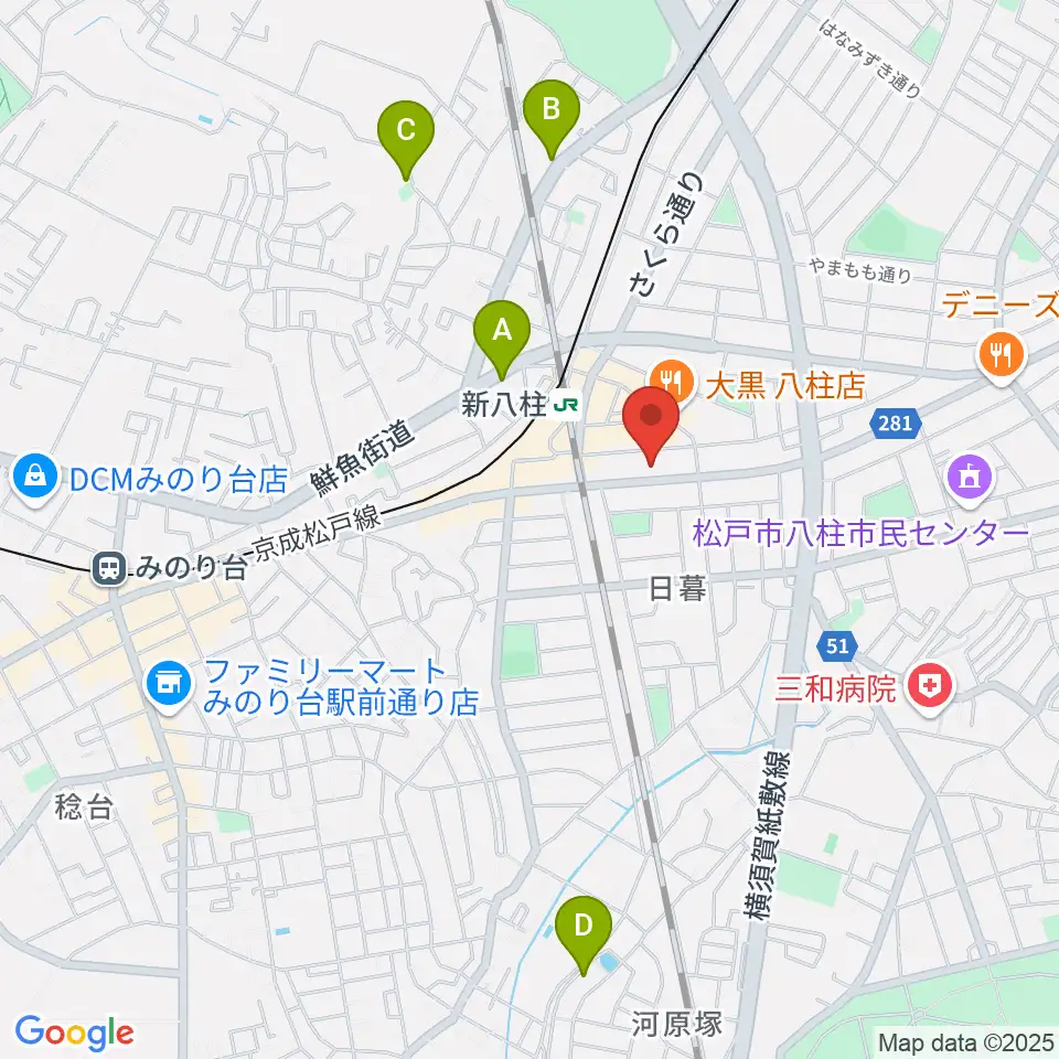 ヨークカルチャーセンター八柱周辺のホテル一覧地図