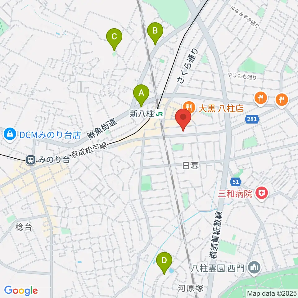 ヨークカルチャーセンター八柱周辺のホテル一覧地図
