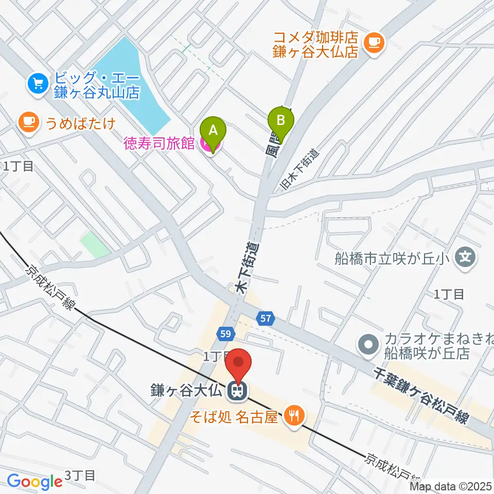 鎌ケ谷カルチャーセンター周辺のホテル一覧地図