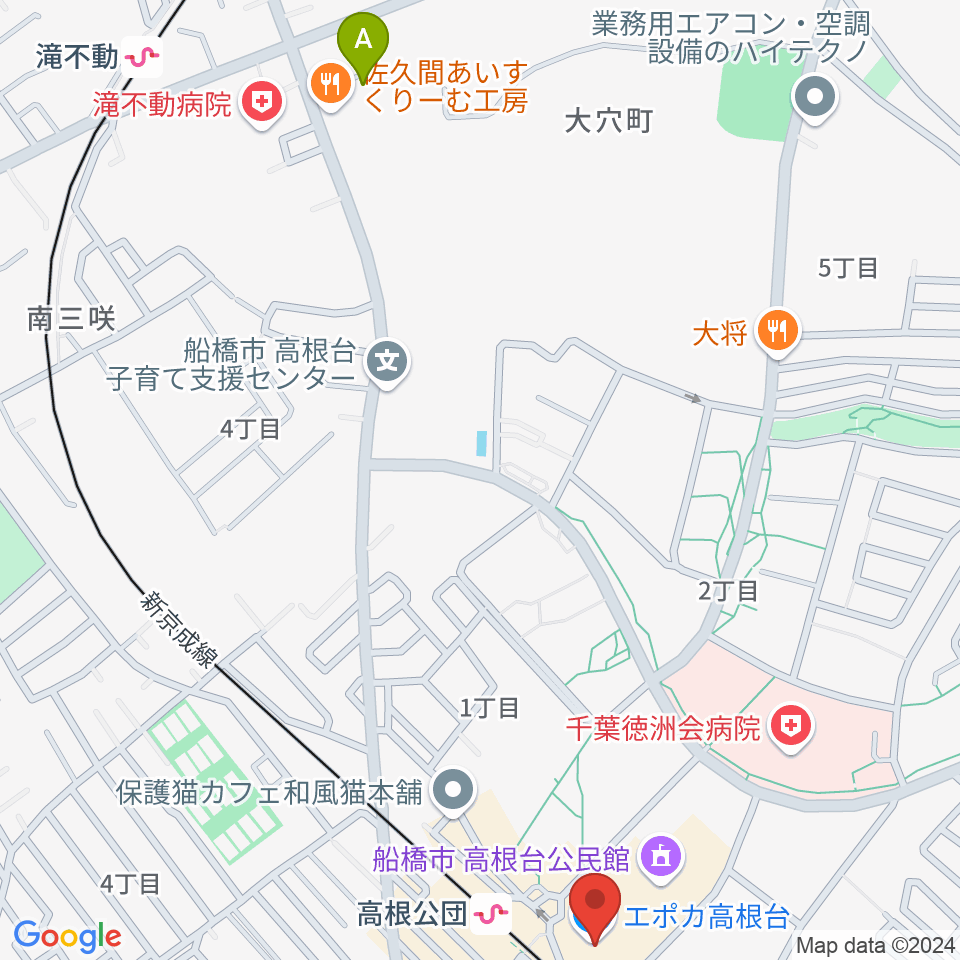 高根台カルチャーセンター周辺のホテル一覧地図