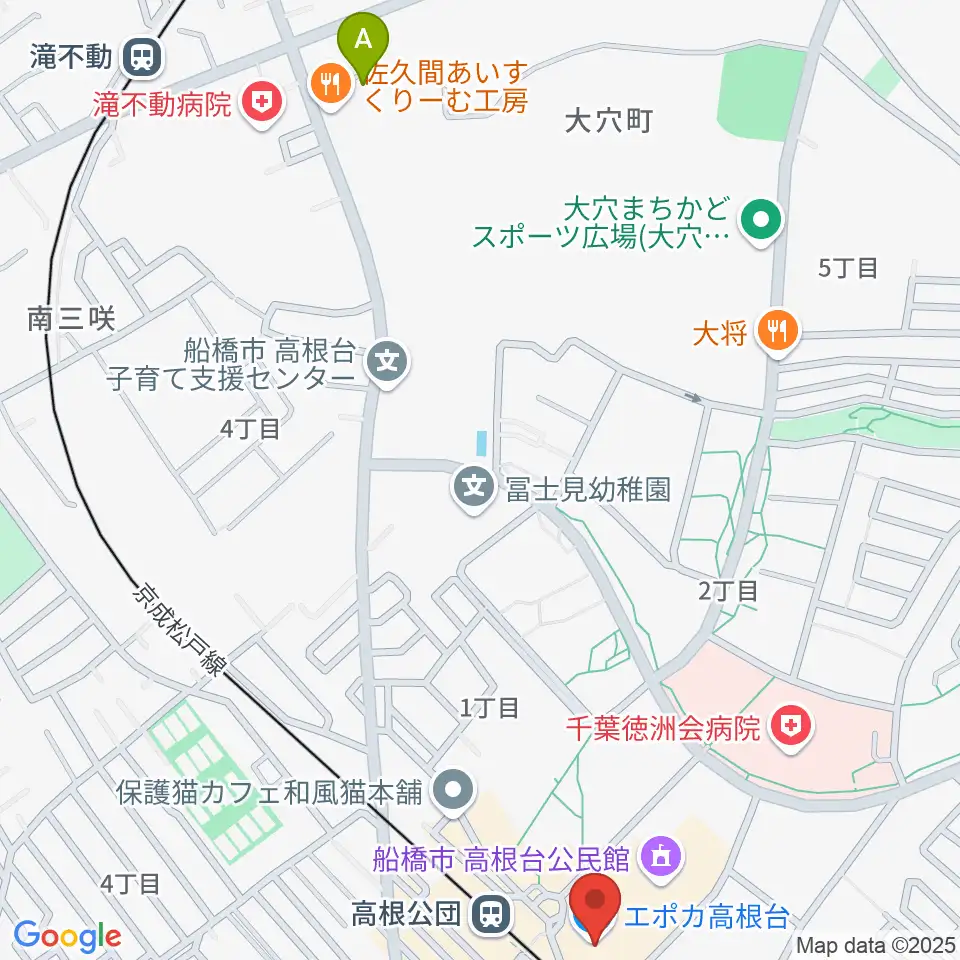 高根台カルチャーセンター周辺のホテル一覧地図