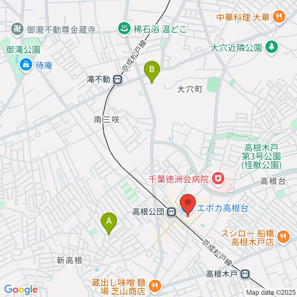 高根台カルチャーセンター周辺のホテル一覧地図