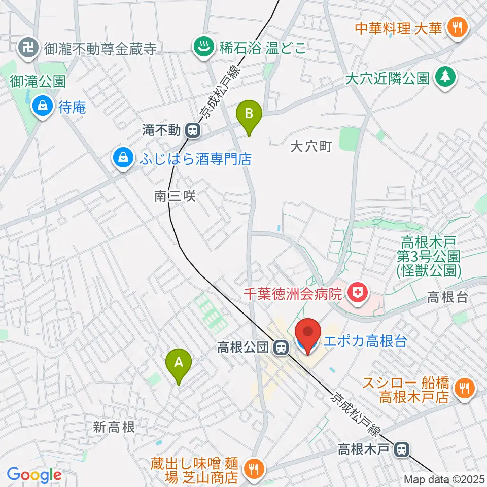 高根台カルチャーセンター周辺のホテル一覧地図