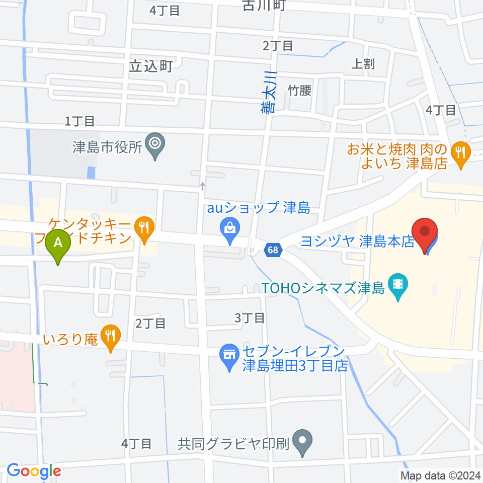 矢木楽器店 ヨシヅヤ津島センター周辺のホテル一覧地図