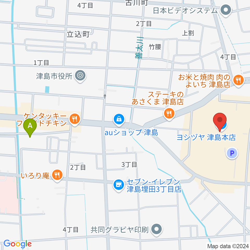 矢木楽器店 ヨシヅヤ津島センター周辺のホテル一覧地図