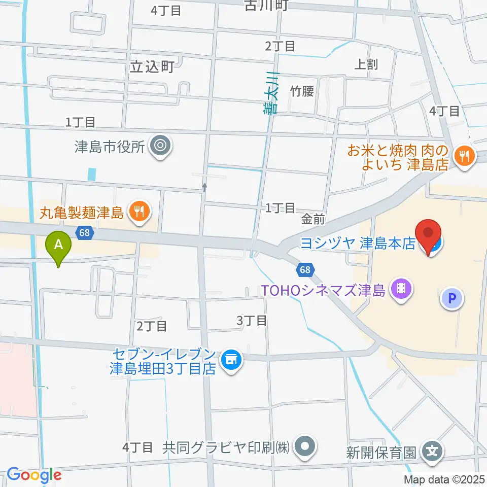 矢木楽器店 ヨシヅヤ津島センター周辺のホテル一覧地図