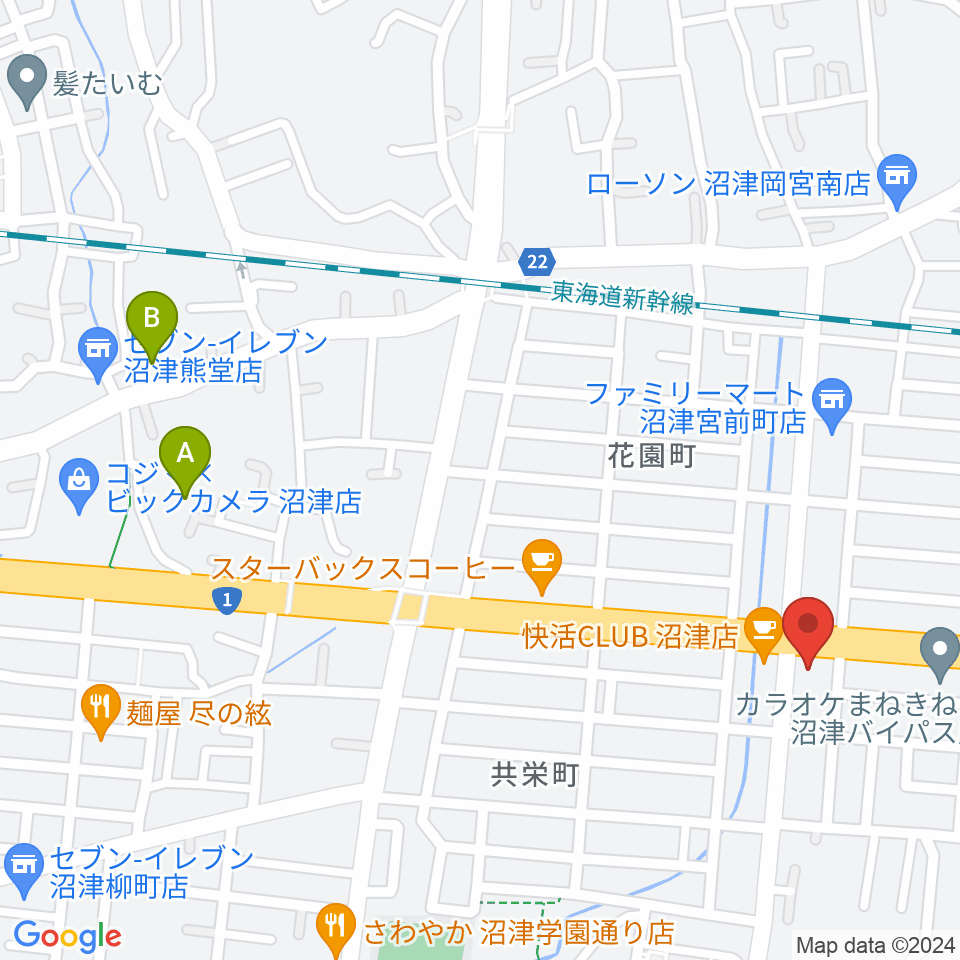 すみやグッディ沼津店周辺のホテル一覧地図