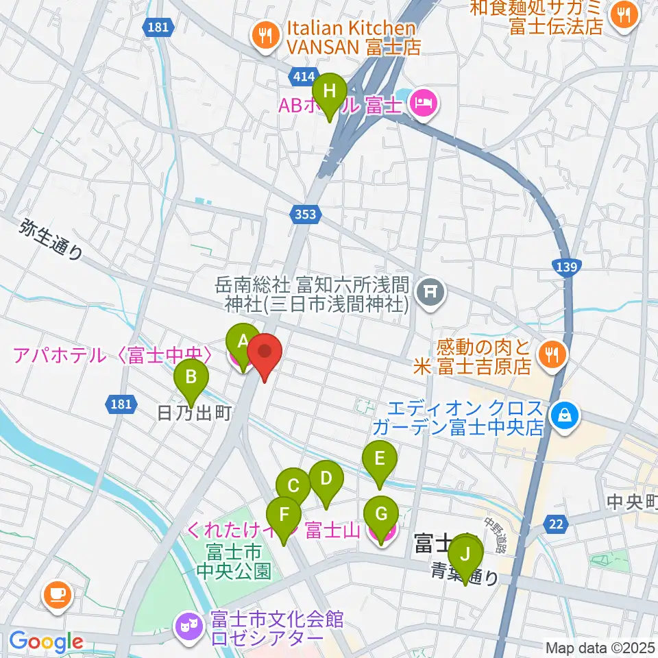 すみやグッディ富士店周辺のホテル一覧地図
