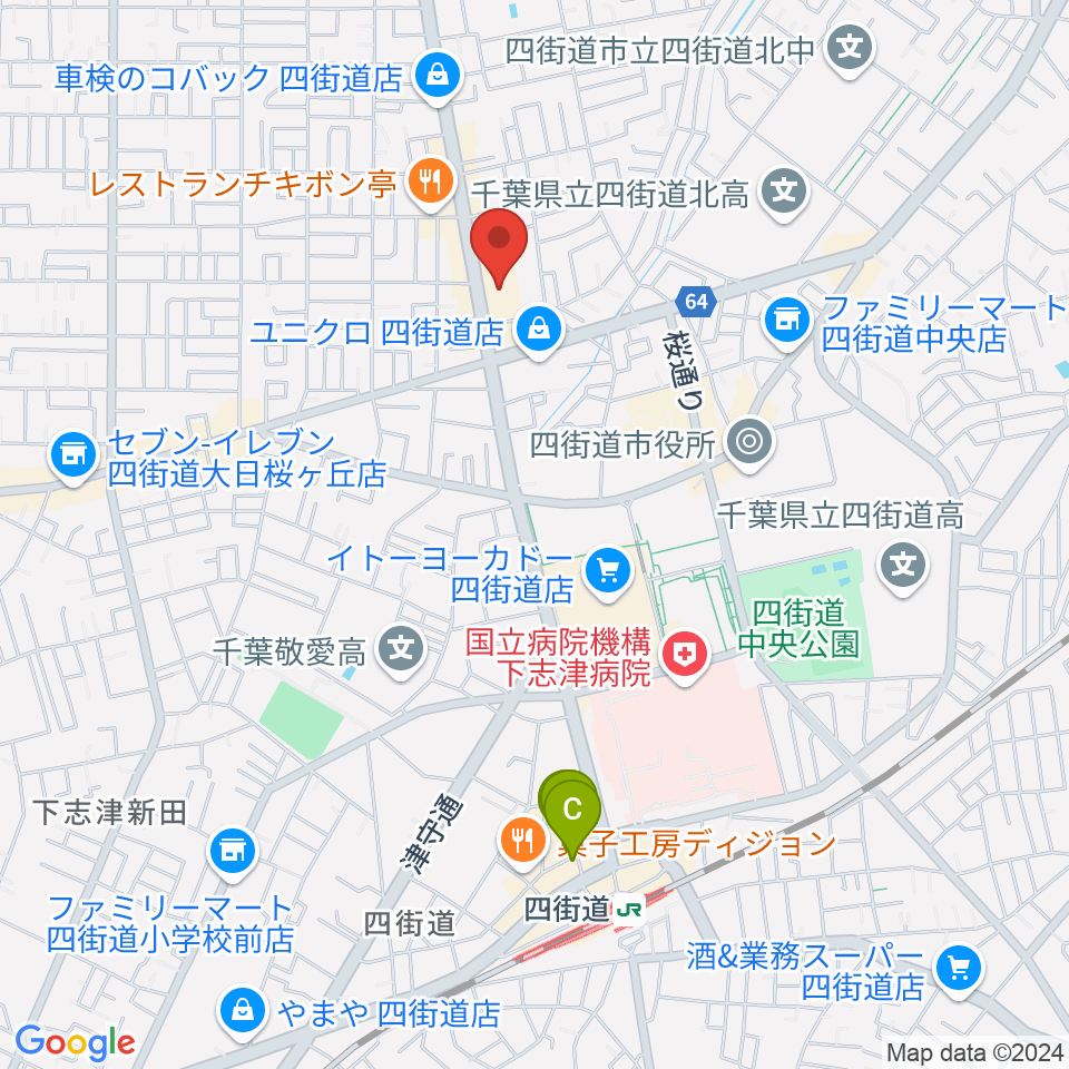 四街道カルチャーセンター周辺のホテル一覧地図