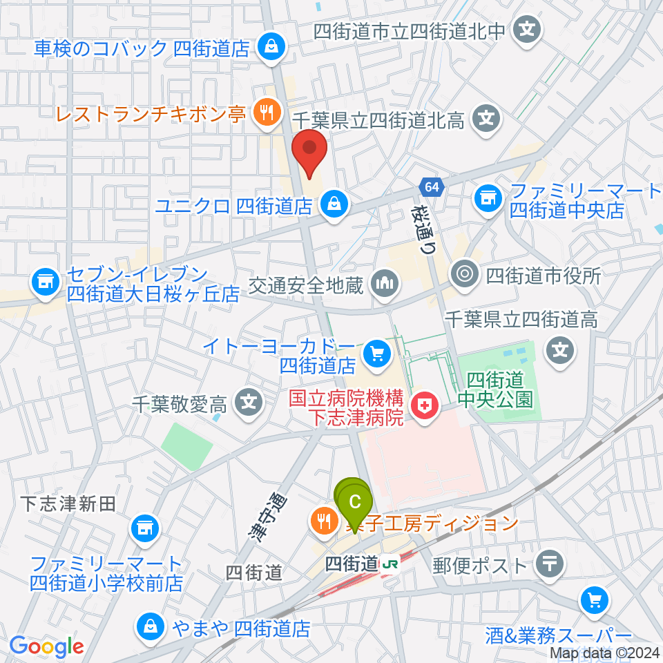 四街道カルチャーセンター周辺のホテル一覧地図