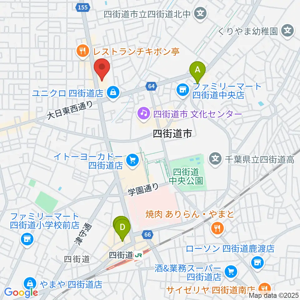 四街道カルチャーセンター周辺のホテル一覧地図