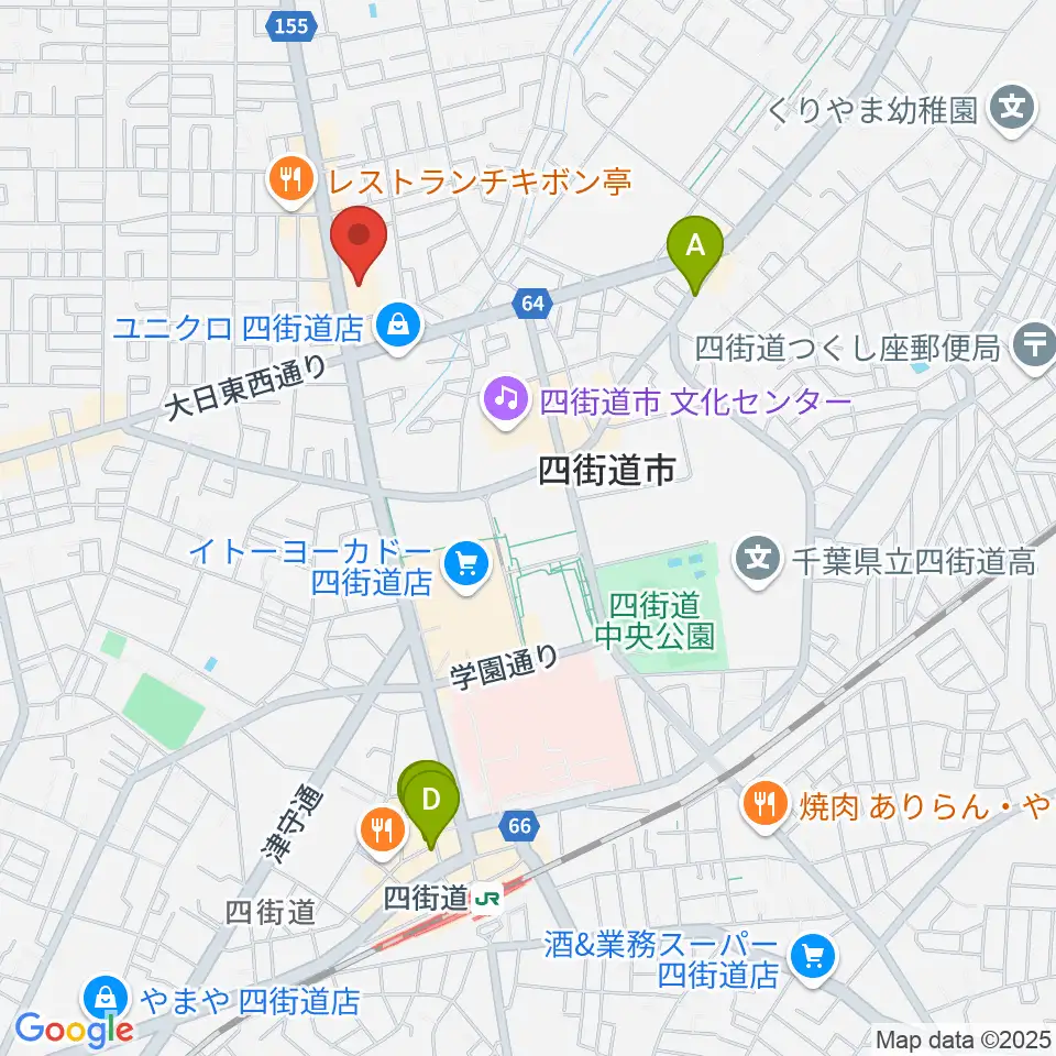四街道カルチャーセンター周辺のホテル一覧地図