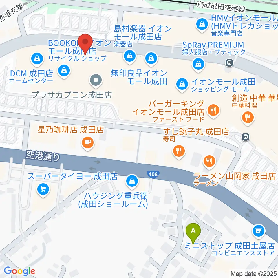 成田カルチャーセンター周辺のホテル一覧地図
