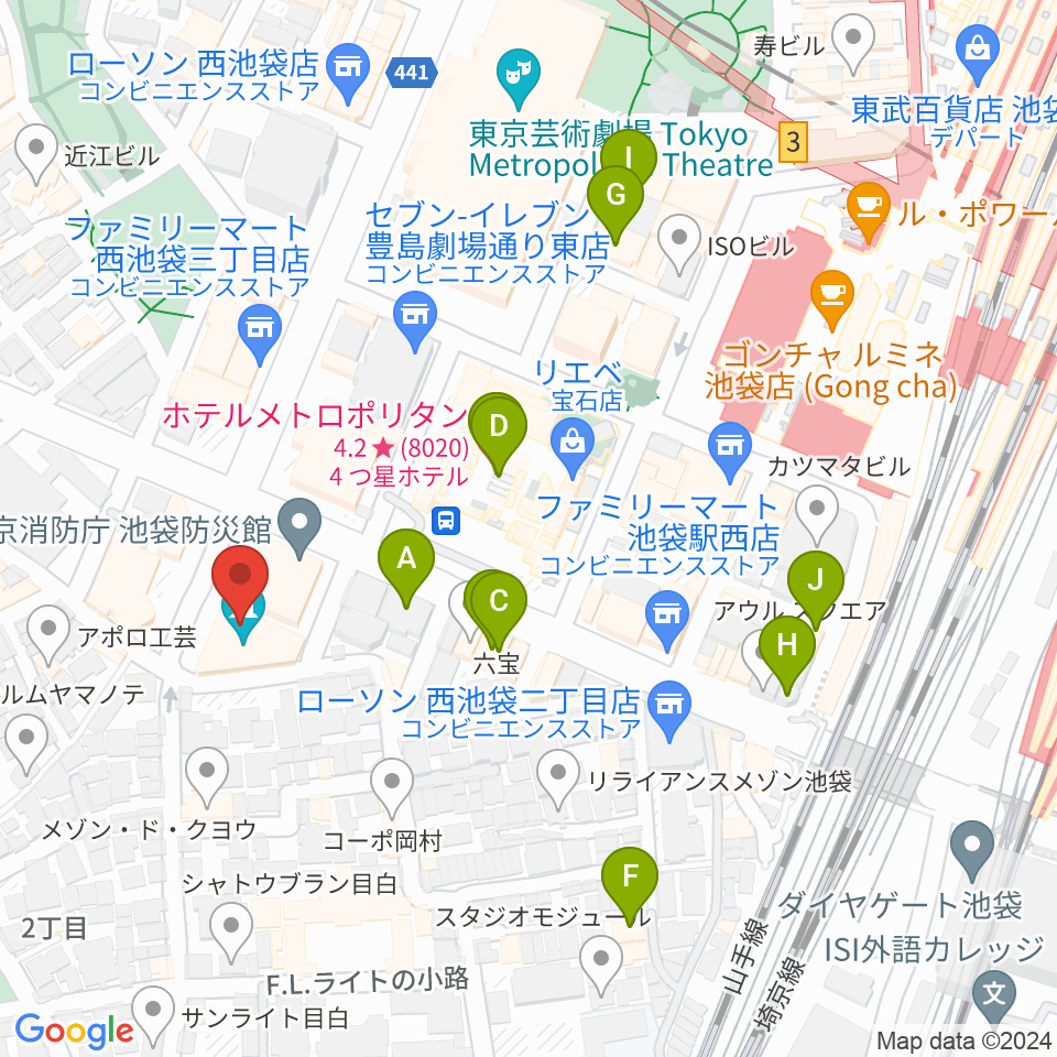 としま産業振興プラザ IKE・Biz周辺のホテル一覧地図