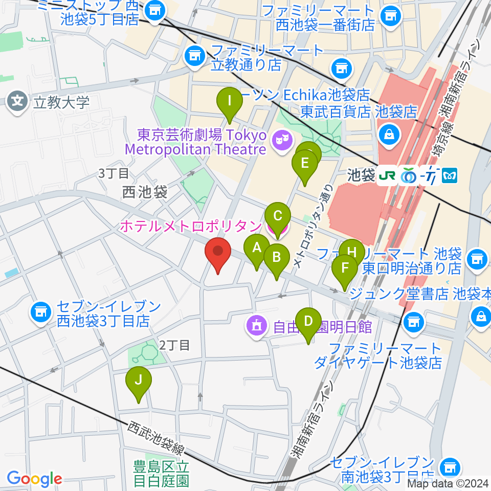 としま産業振興プラザ IKE・Biz周辺のホテル一覧地図