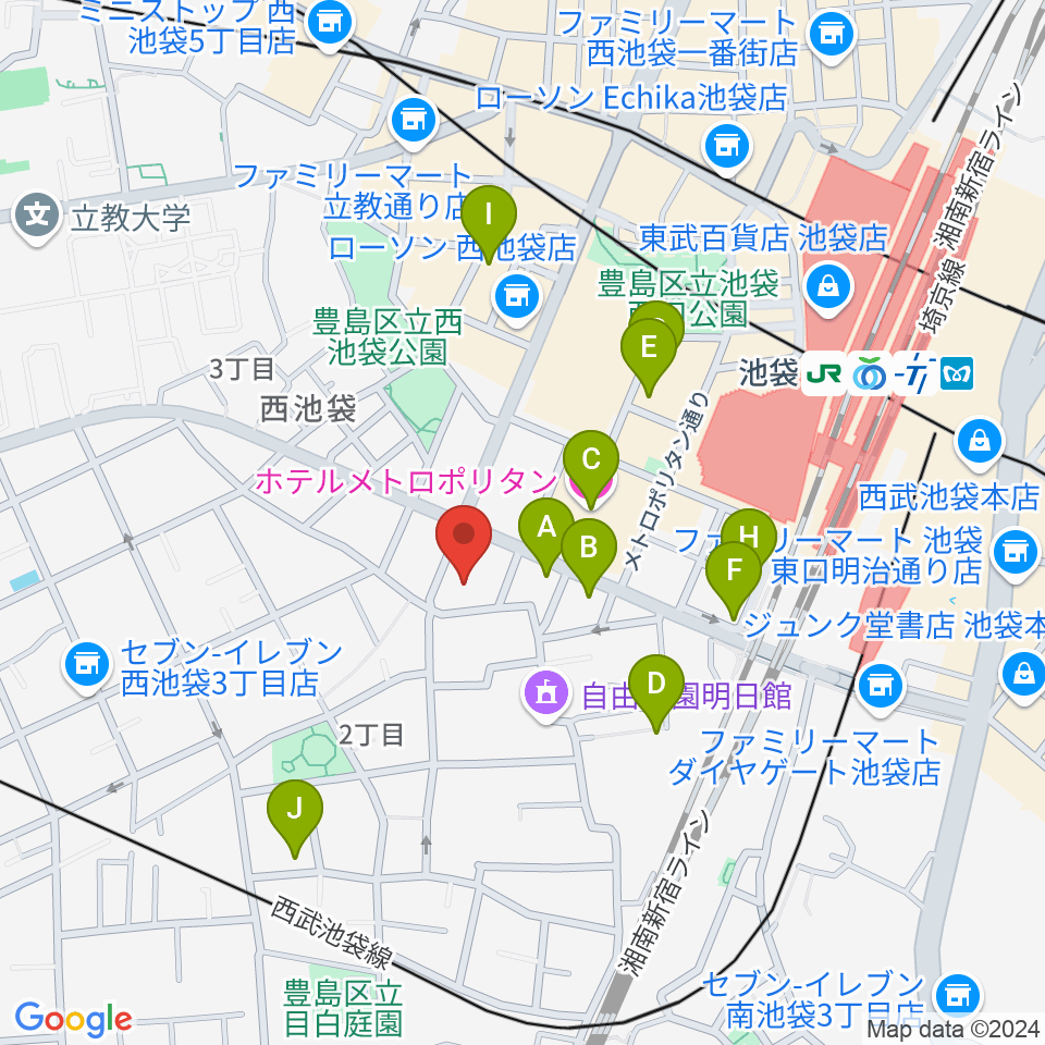 としま産業振興プラザ IKE・Biz周辺のホテル一覧地図