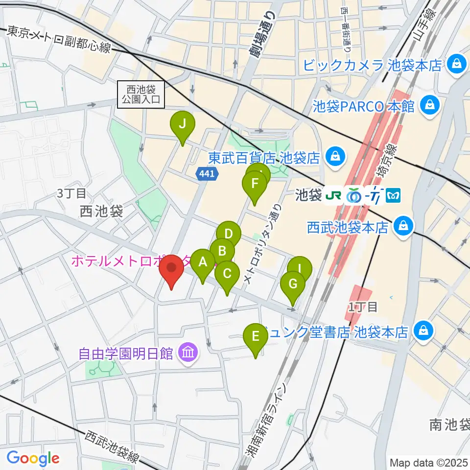 としま産業振興プラザ IKE・Biz周辺のホテル一覧地図