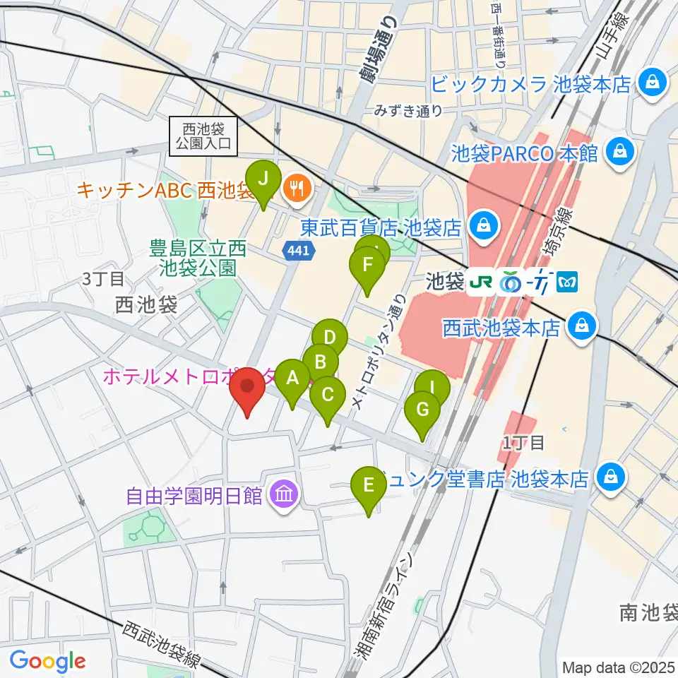 としま産業振興プラザ IKE・Biz周辺のホテル一覧地図