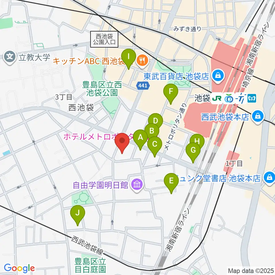 としま産業振興プラザ IKE・Biz周辺のホテル一覧地図