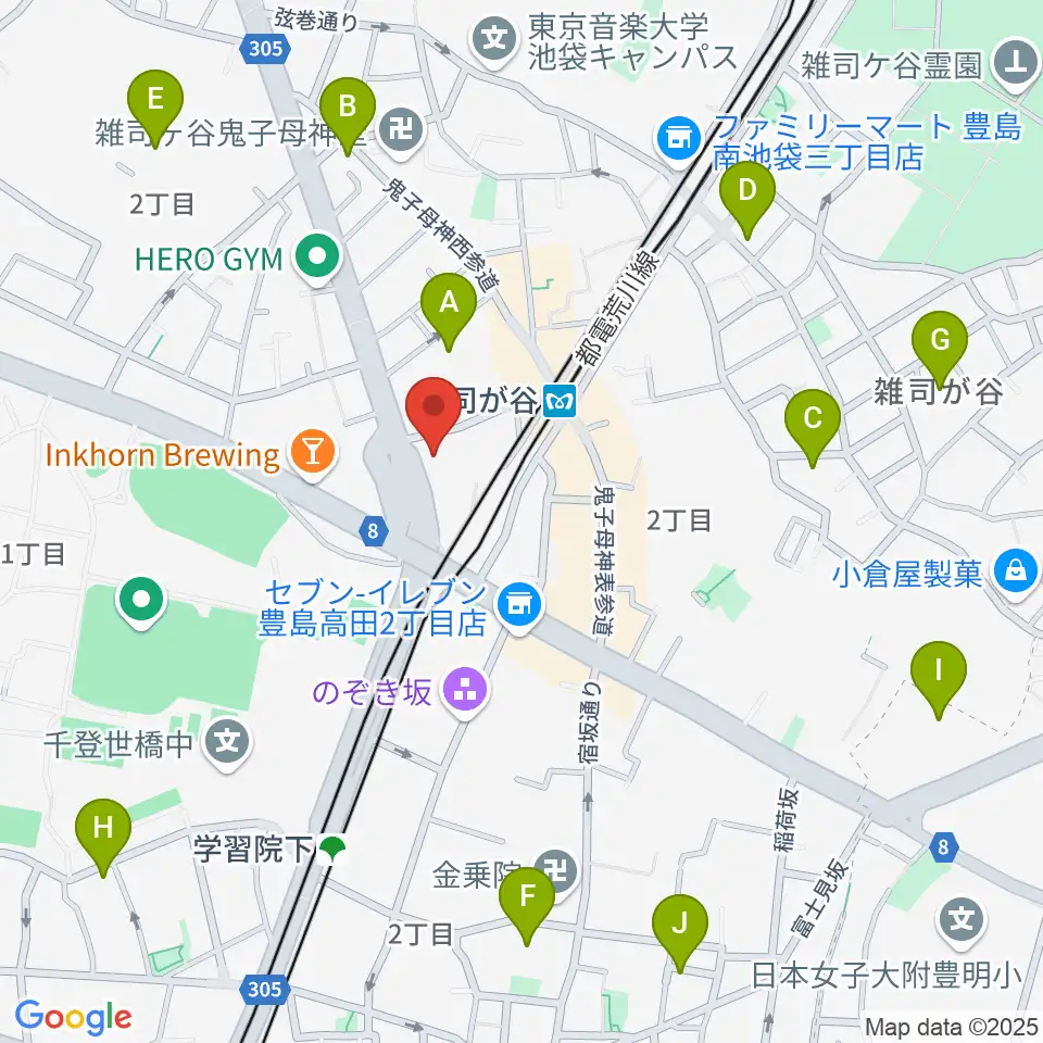 雑司が谷地域文化創造館周辺のホテル一覧地図
